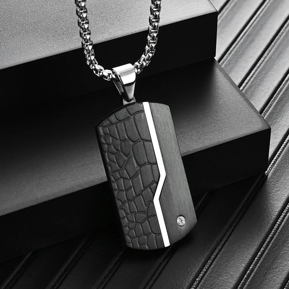 IG Style Modern Style Geometric 304 Stainless Steel Plating Inlay Zircon Men'S Pendant Necklace