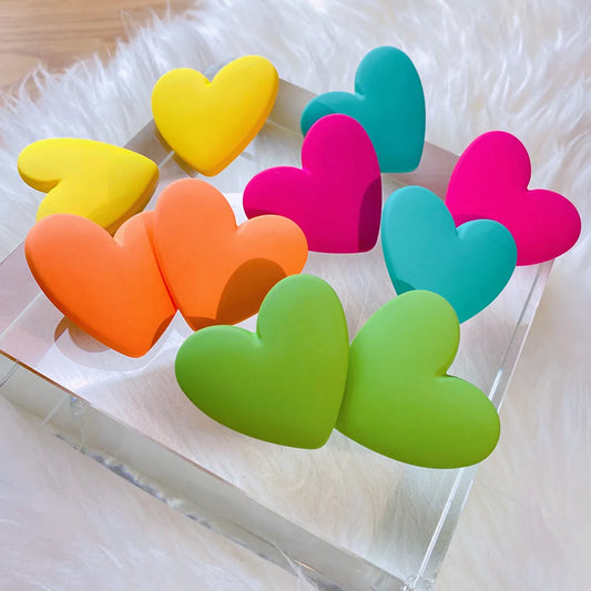 Ig Style Modern Style Heart Shape Plastic Resin Stoving Varnish Women's Ear Studs