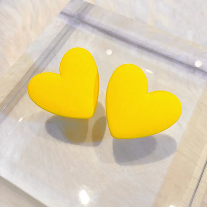 Ig Style Modern Style Heart Shape Plastic Resin Stoving Varnish Women's Ear Studs