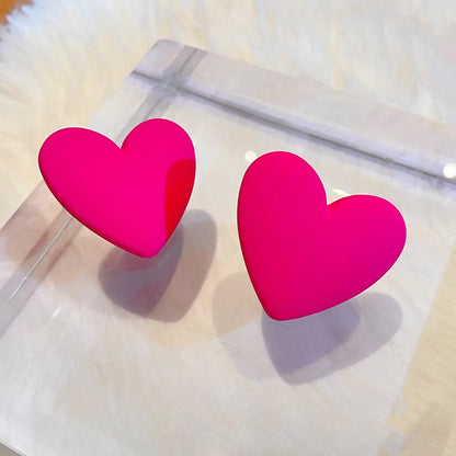 Ig Style Modern Style Heart Shape Plastic Resin Stoving Varnish Women's Ear Studs