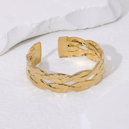 IG Style Modern Style Simple Style Lines 304 Stainless Steel 18K Gold Plated Bangle In Bulk