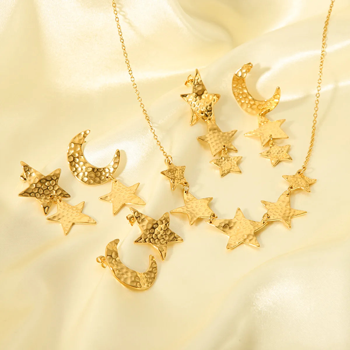 Ig Style Nordic Style African Style Star Moon Stainless Steel Polishing Plating Metal 18k Gold Plated Pendant Necklace