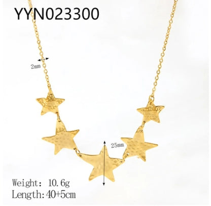 Ig Style Nordic Style African Style Star Moon Stainless Steel Polishing Plating Metal 18k Gold Plated Pendant Necklace