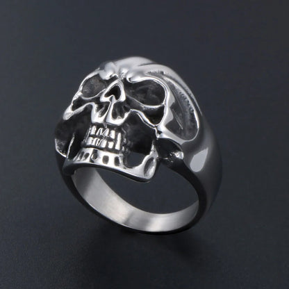 IG Style Nordic Style Retro Skull 304 Stainless Steel Polishing Men'S Rings