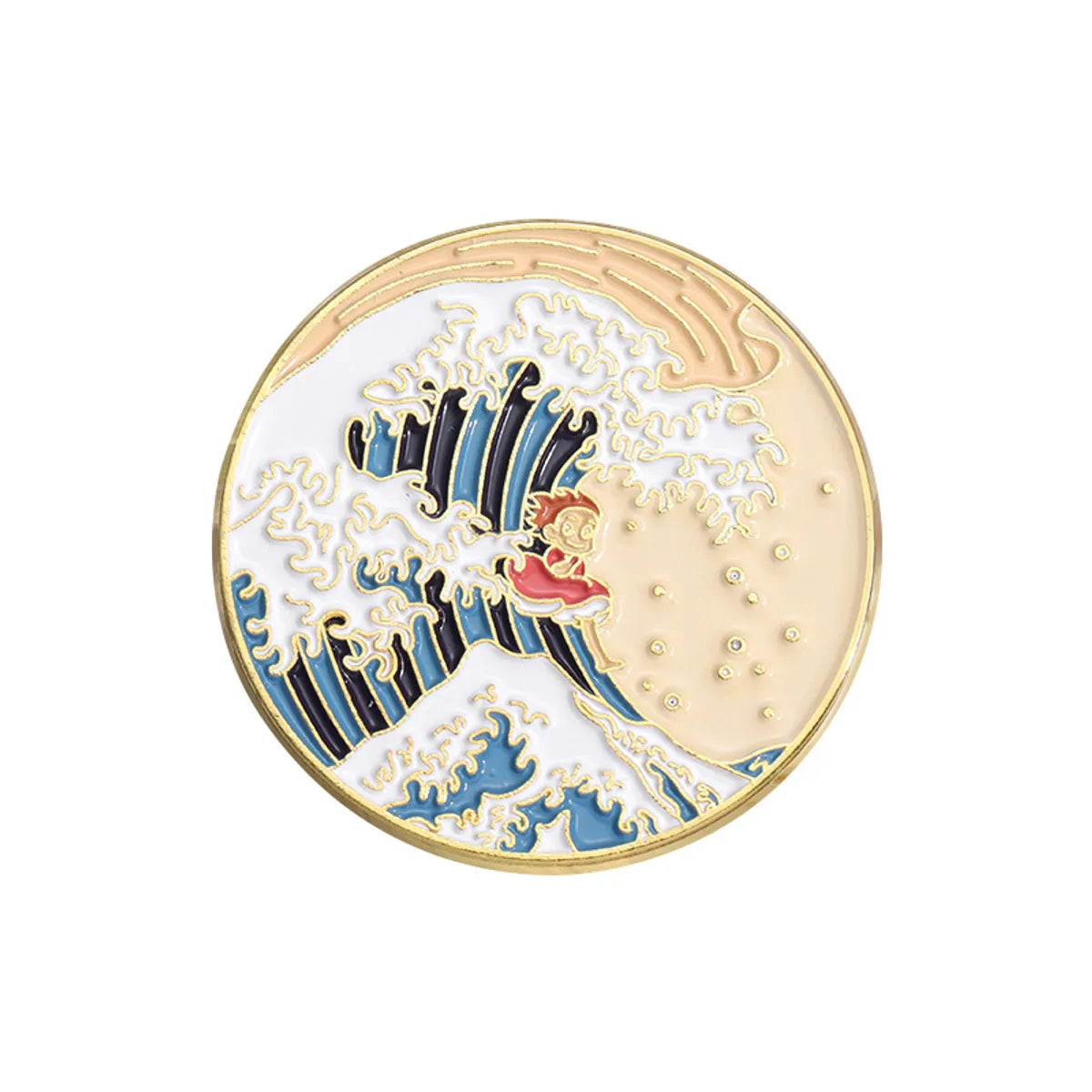 IG Style Oil Painting Zinc Alloy Plating Unisex Brooches