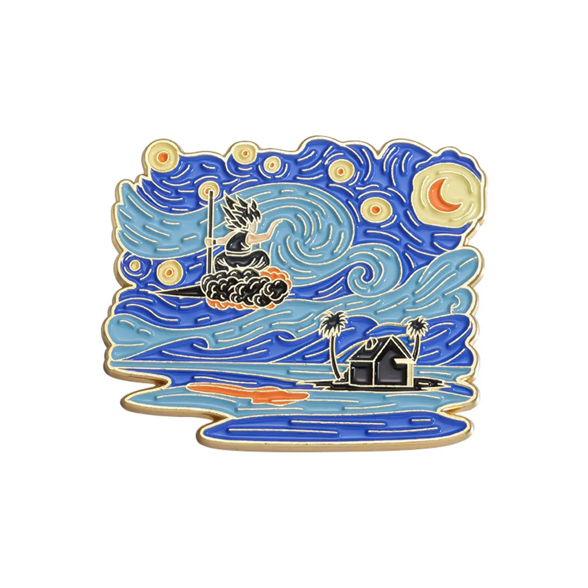 IG Style Oil Painting Zinc Alloy Plating Unisex Brooches