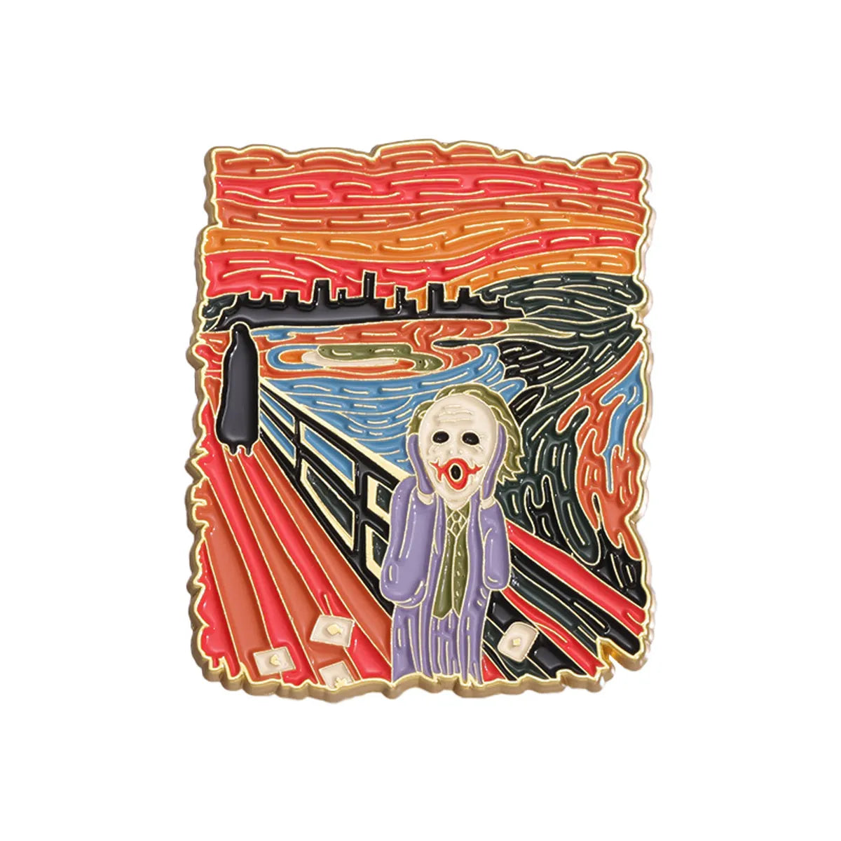 IG Style Oil Painting Zinc Alloy Plating Unisex Brooches