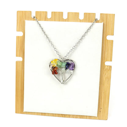 IG Style Pastoral Simple Style Tree Heart Shape Alloy Natural Stone Agate Wholesale Pendant Necklace