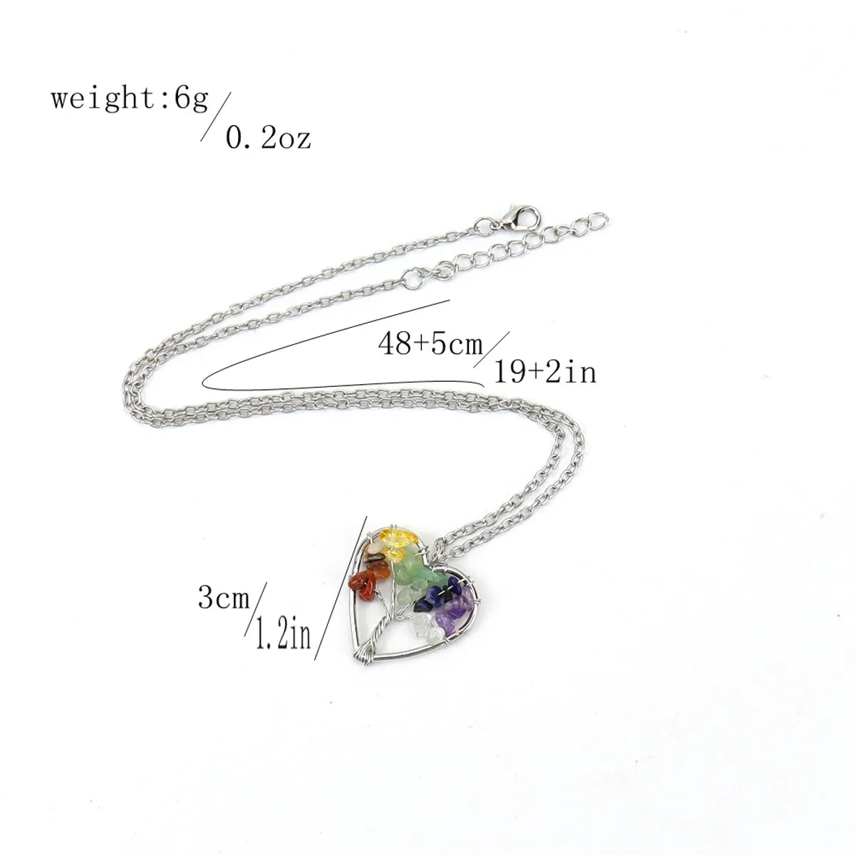 IG Style Pastoral Simple Style Tree Heart Shape Alloy Natural Stone Agate Wholesale Pendant Necklace