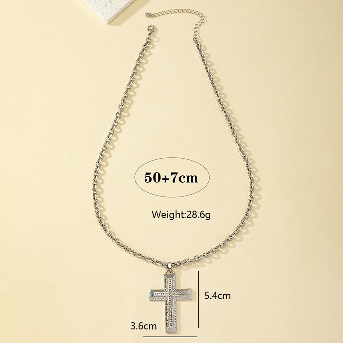 Ig Style Punk Cool Style Cross Alloy Ferroalloy Silver Plated Unisex Pendant Necklace