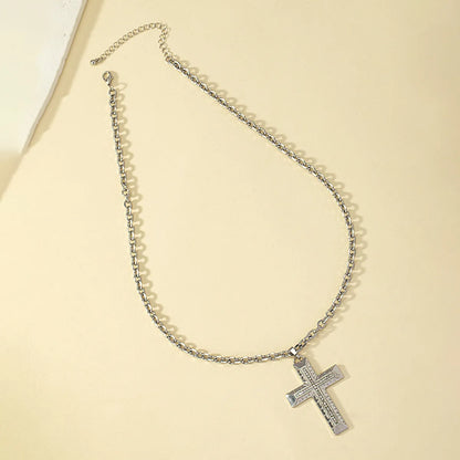 Ig Style Punk Cool Style Cross Alloy Ferroalloy Silver Plated Unisex Pendant Necklace