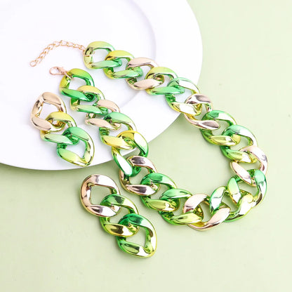 Ig Style Punk Gradient Color Ccb Wholesale Jewelry Set