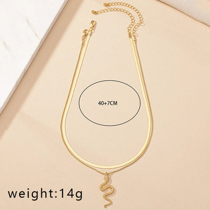 Ig Style Punk Snake Alloy Plating Inlay Zircon Women's Pendant Necklace