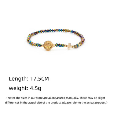 IG Style Retro Bohemian Cross Beaded Artificial Crystal Copper Wholesale Bracelets