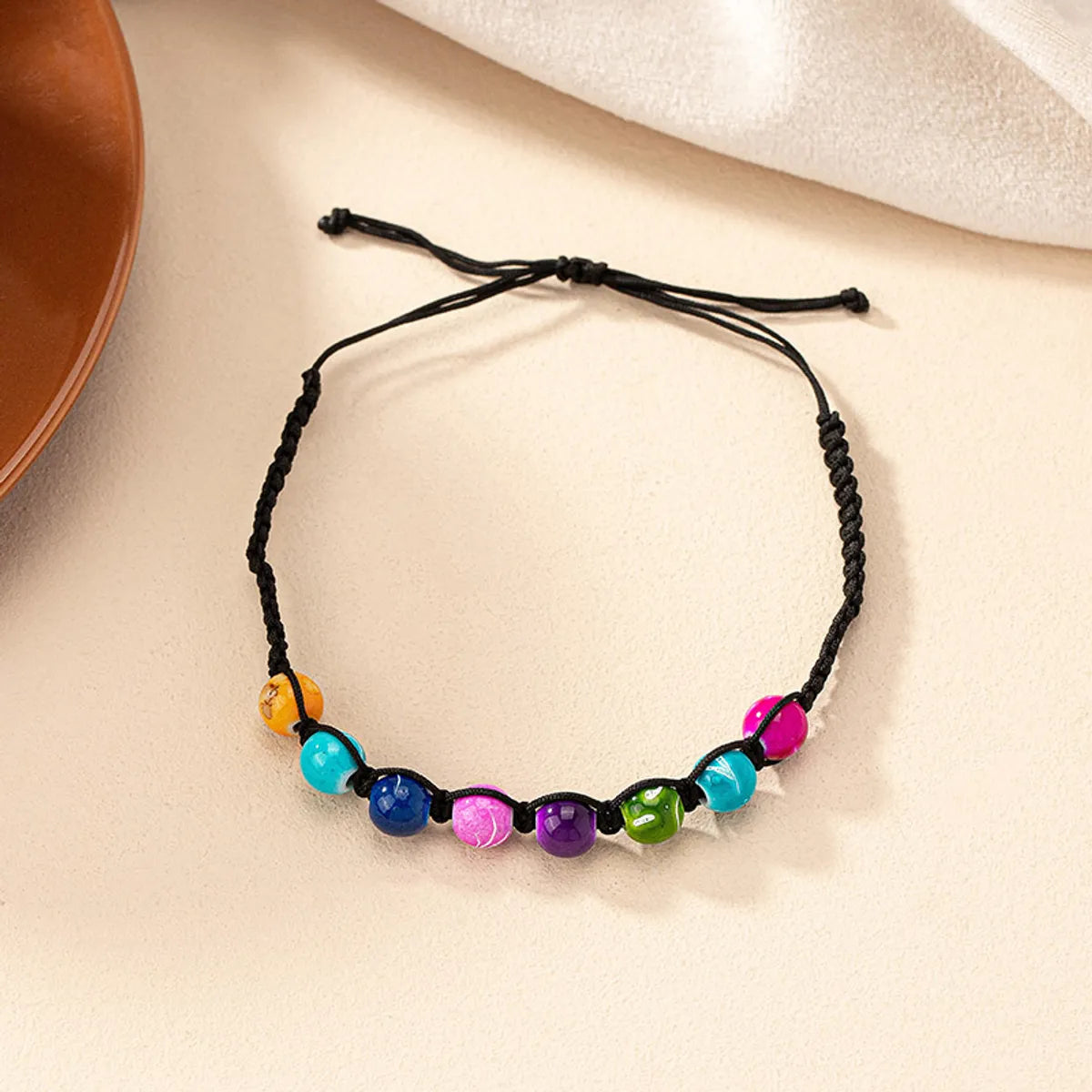 Ig Style Retro Commute Round Rope Beaded Knitting Women'S Bracelets