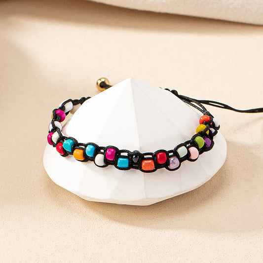 Ig Style Retro Commute Round Rope Beaded Knitting Women'S Bracelets