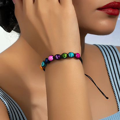 Ig Style Retro Commute Round Rope Beaded Knitting Women'S Bracelets