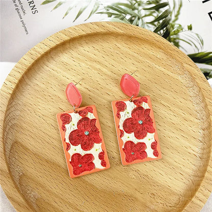 Ig Style Retro Flower Arylic Women'S Drop Earrings