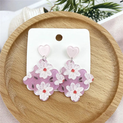 Ig Style Retro Flower Arylic Women'S Drop Earrings