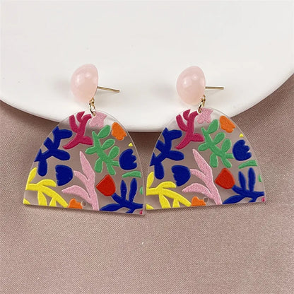 Ig Style Retro Flower Arylic Women'S Drop Earrings