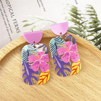 Ig Style Retro Flower Arylic Women'S Drop Earrings