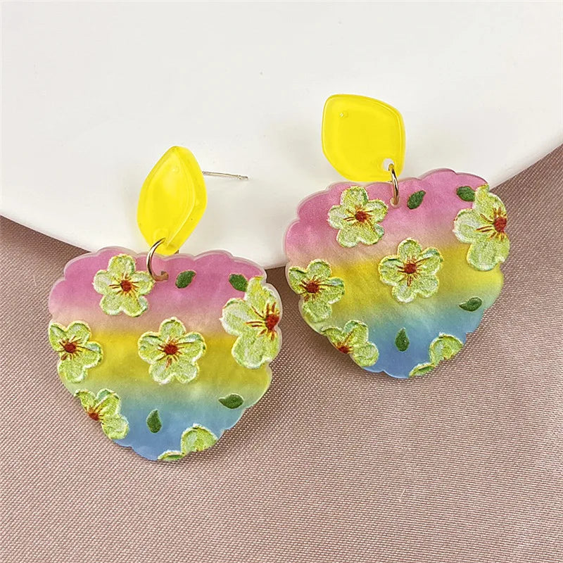 Ig Style Retro Flower Arylic Women'S Drop Earrings