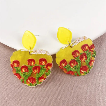 Ig Style Retro Flower Arylic Women'S Drop Earrings