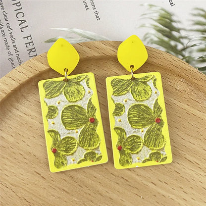 Ig Style Retro Flower Arylic Women'S Drop Earrings