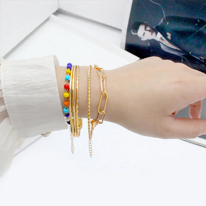 Ig Style Retro Geometric Alloy Plating Women's Bracelets Bangle