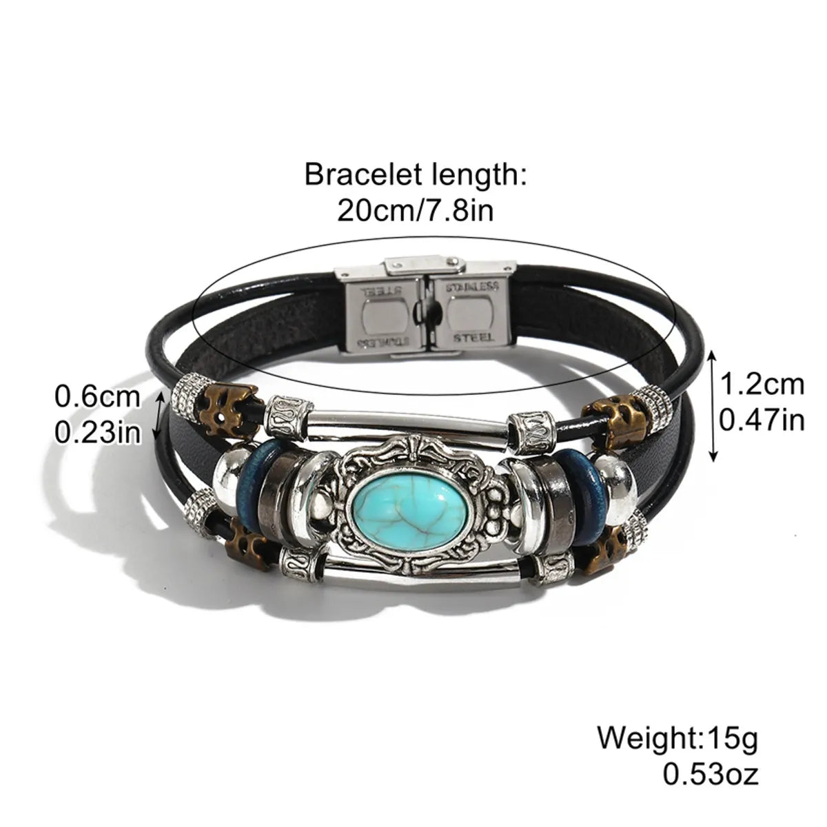 IG Style Retro Geometric Water Droplets Alloy Inlay Turquoise Women's Bracelets Earrings Necklace