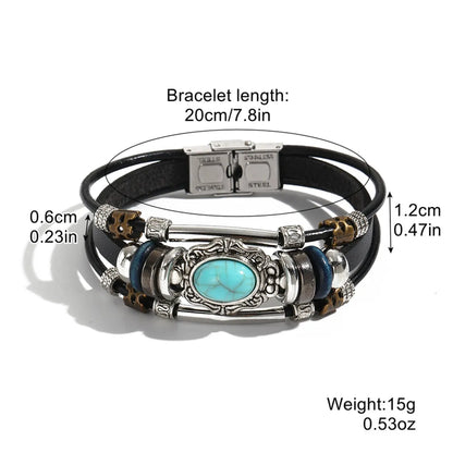 IG Style Retro Geometric Water Droplets Alloy Inlay Turquoise Women's Bracelets Earrings Necklace