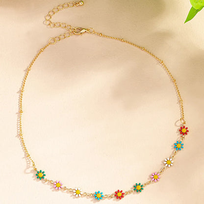 Ig Style Retro Korean Style Daisy Alloy Wholesale Necklace