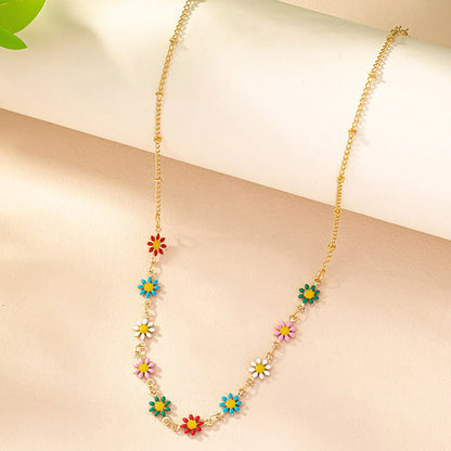 Ig Style Retro Korean Style Daisy Alloy Wholesale Necklace