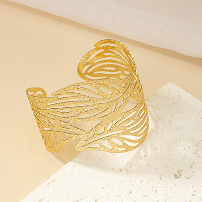 Ig Style Retro Leaves Alloy Plating Women's Bangle