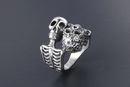 IG Style Retro Punk Skull 304 Stainless Steel Polishing Men'S Rings