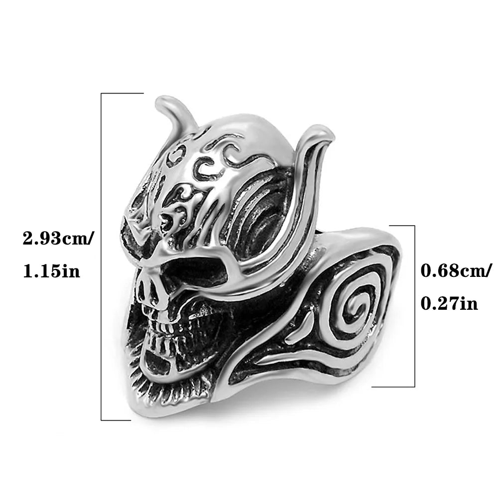 IG Style Retro Punk Skull 304 Stainless Steel Polishing Men'S Rings