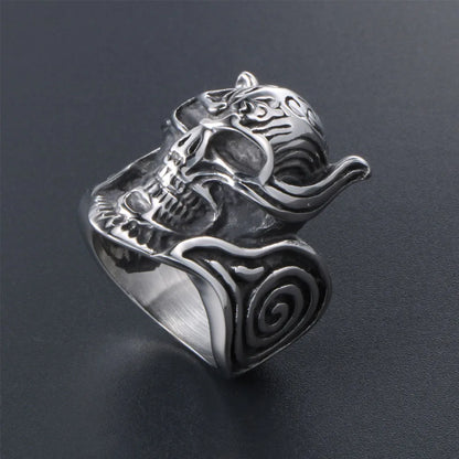 IG Style Retro Punk Skull 304 Stainless Steel Polishing Men'S Rings