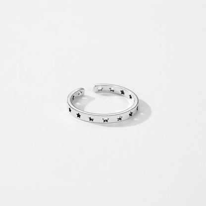 Ig Style Retro Simple Style Star Sterling Silver Hollow Out Rings