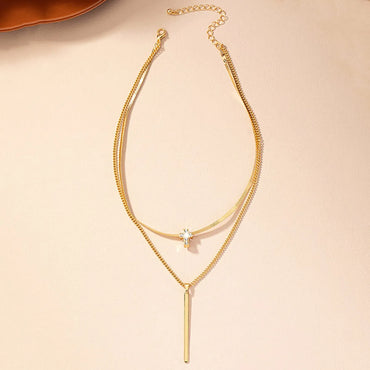 Ig Style Retro Streetwear Cross Lines Alloy Plating Inlay Rhinestones Women's Pendant Necklace