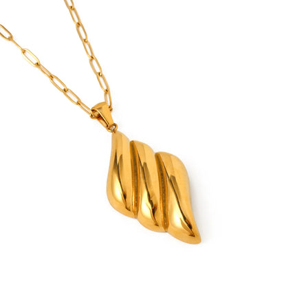 Ig Style Rhombus Stainless Steel Plating 18k Gold Plated Necklace