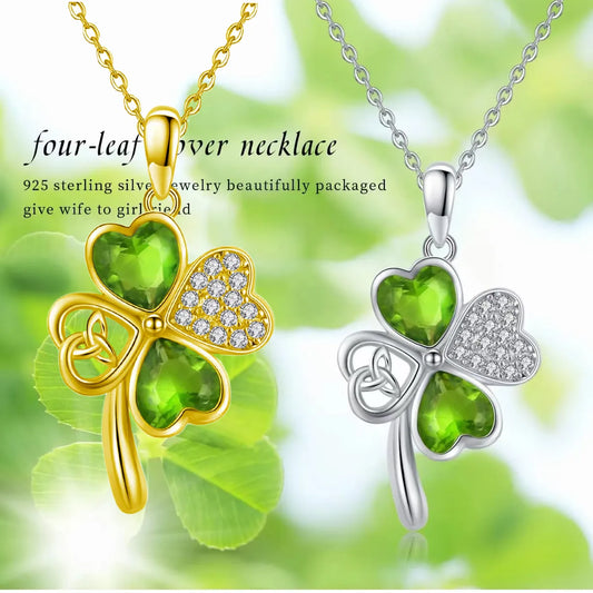 Ig Style Shamrock Alloy Plating Hollow Out Acrylic Rhinestones Silver Plated Unisex Pendant Necklace