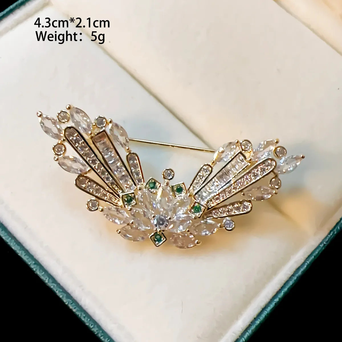 IG Style Shiny Leaf Flower Butterfly Copper Plating Inlay Pearl Zircon Unisex Brooches