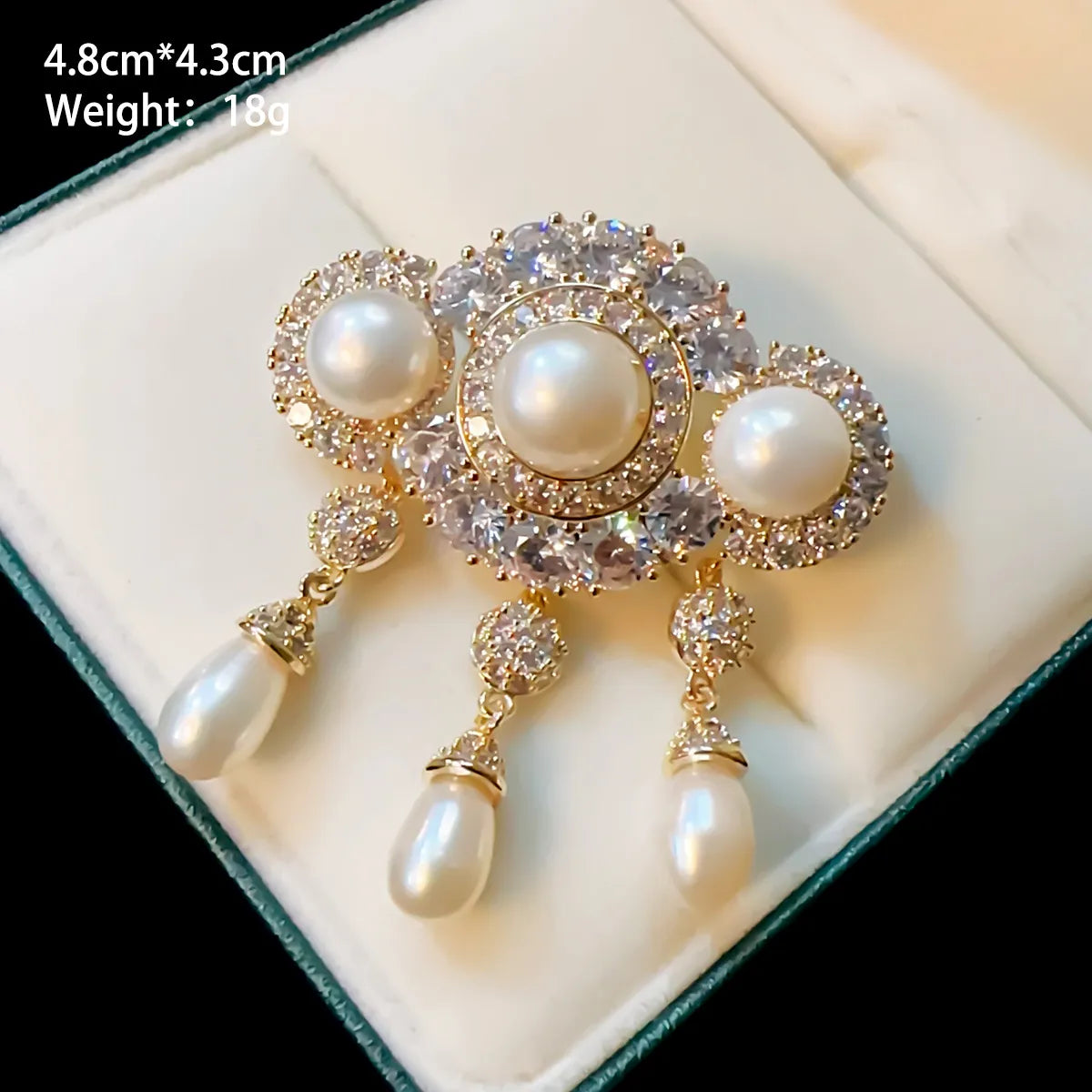 IG Style Shiny Leaf Flower Butterfly Copper Plating Inlay Pearl Zircon Unisex Brooches