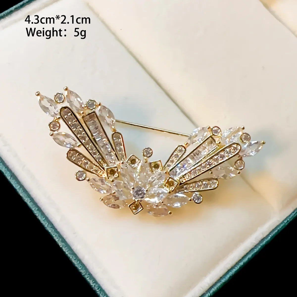 IG Style Shiny Leaf Flower Butterfly Copper Plating Inlay Pearl Zircon Unisex Brooches