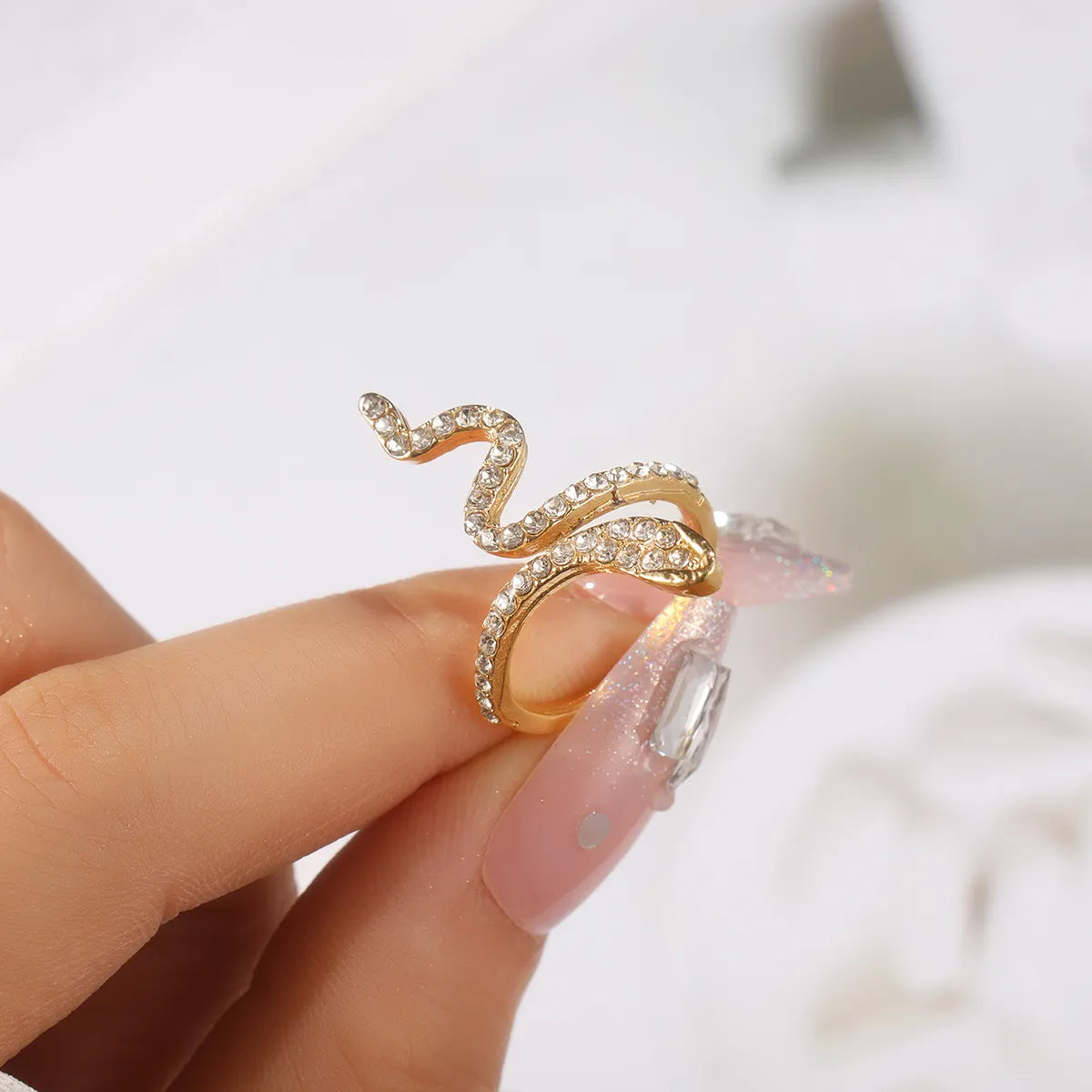 Ig Style Shiny Owl Snake Butterfly Alloy Plating Inlay Rhinestones Unisex Rings