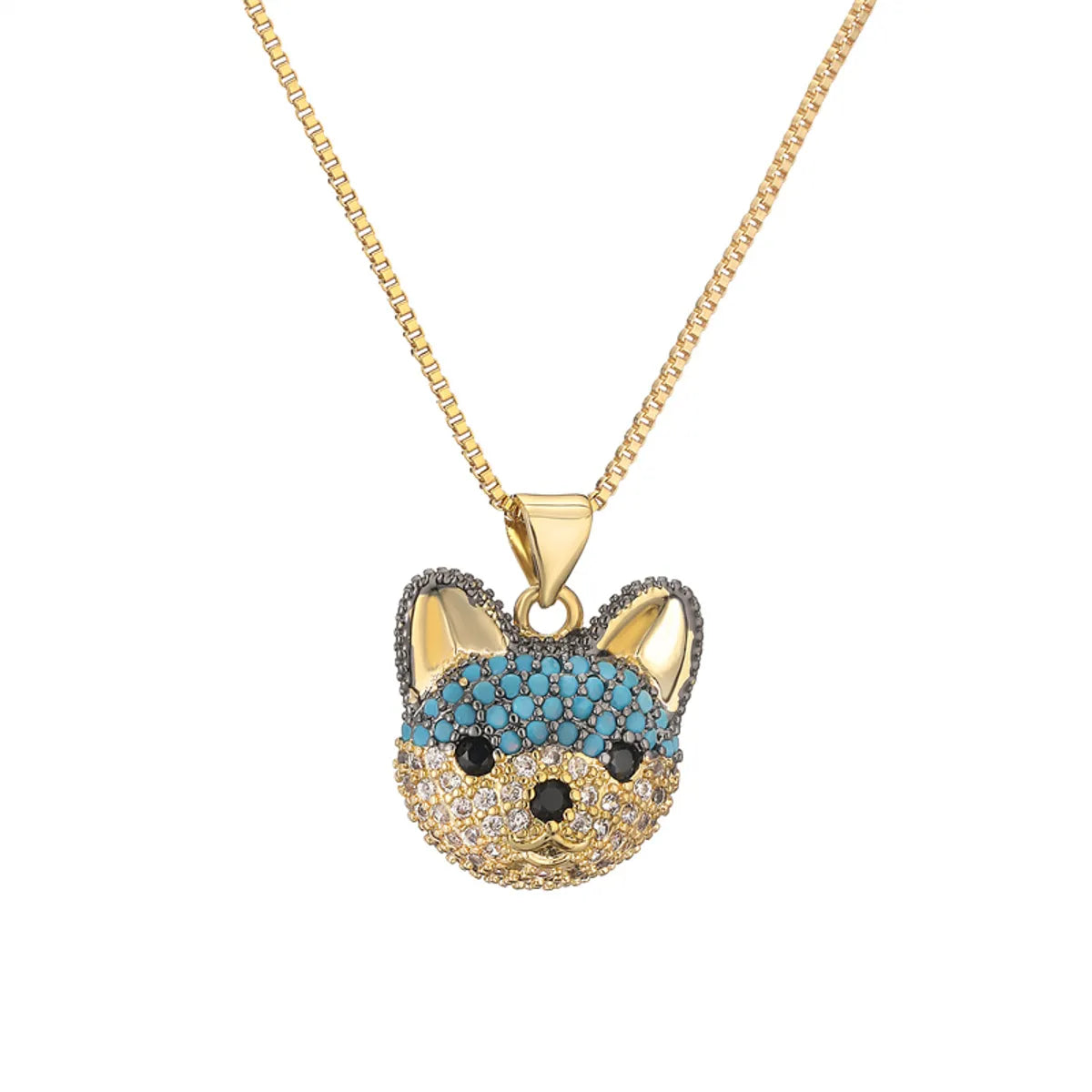 Ig Style Simple Style Animal Copper Plating Inlay Zircon Gold Plated Pendant Necklace