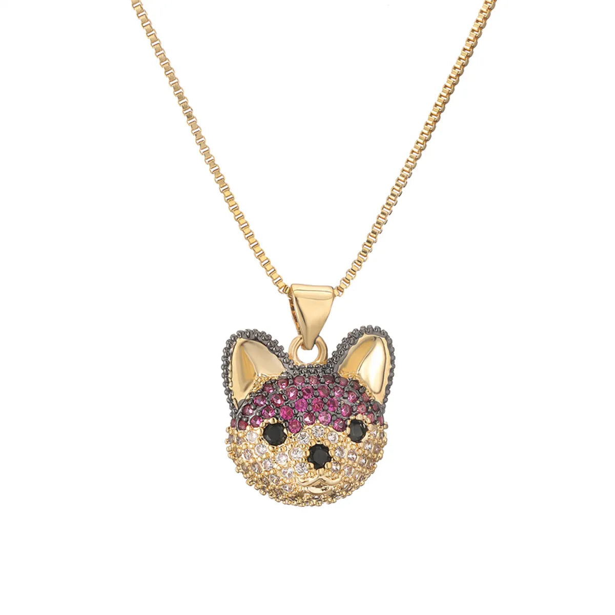 Ig Style Simple Style Animal Copper Plating Inlay Zircon Gold Plated Pendant Necklace