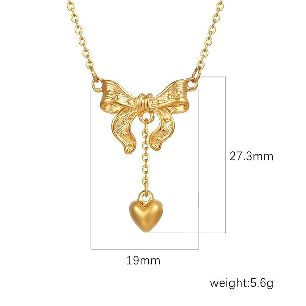 Ig Style Simple Style Bow Knot Stainless Steel Plating Pendant Necklace