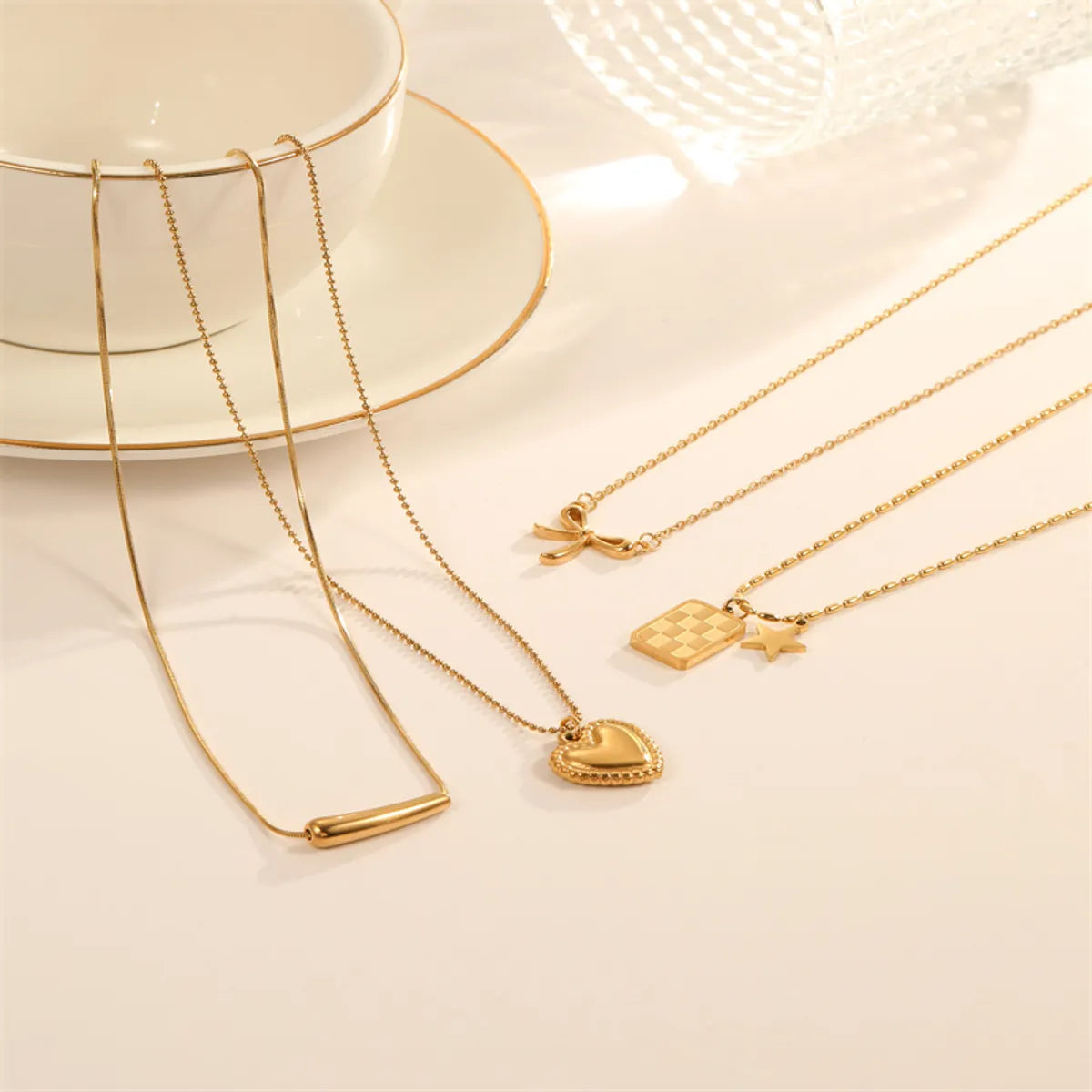 Ig Style Simple Style Butterfly Stainless Steel Plating Inlay Acrylic Gold Plated Necklace