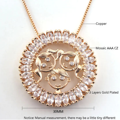 Ig Style Simple Style Cartoon Character Copper Gold Plated Zircon Pendant Necklace In Bulk